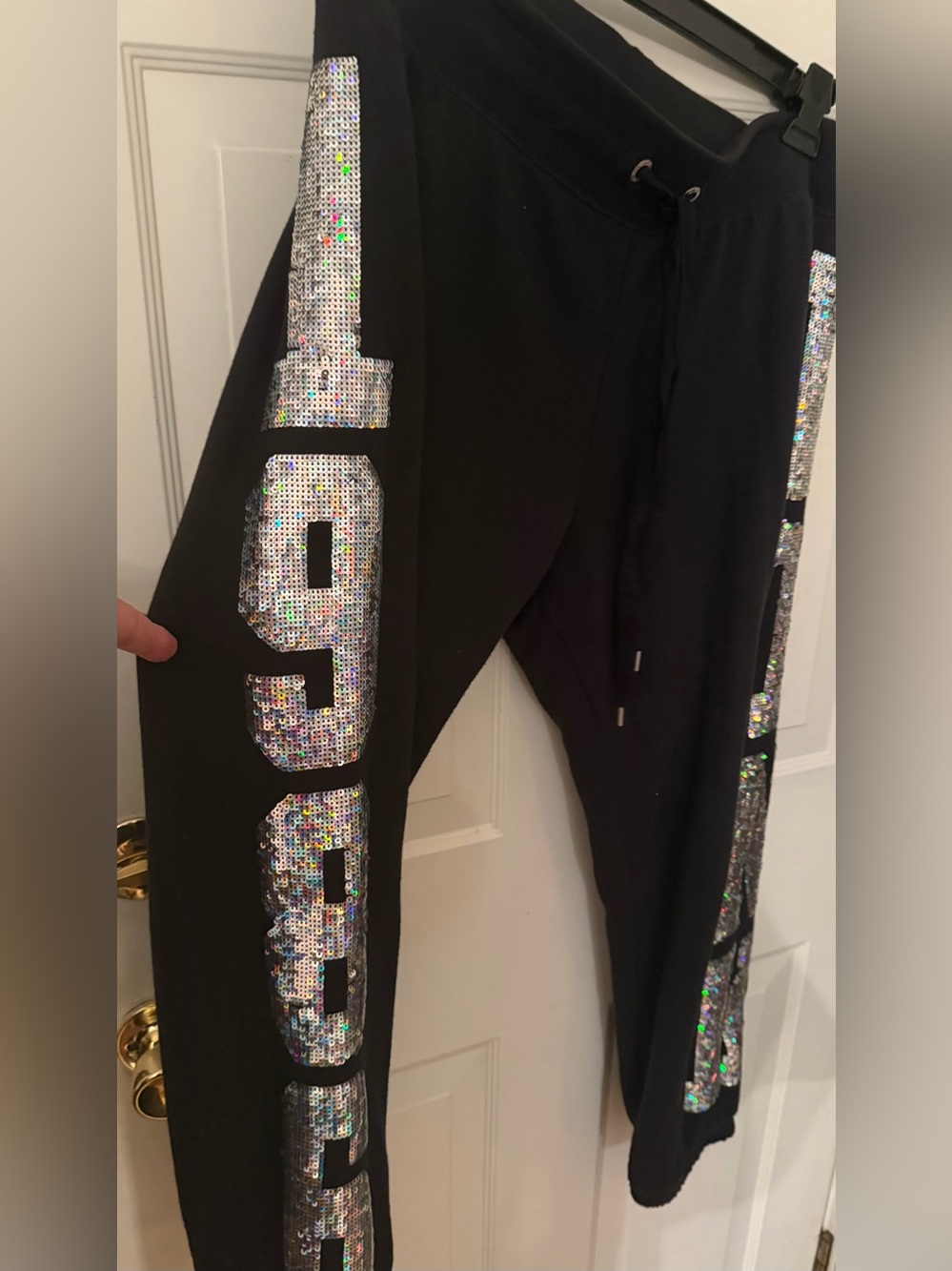 Victoria’s Secret vintage RARE 1986 Sequin Bling Black Sweatpants Size
